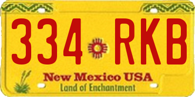 NM license plate 334RKB