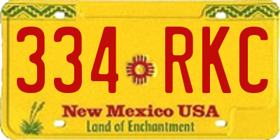 NM license plate 334RKC