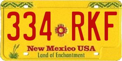 NM license plate 334RKF