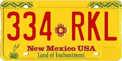 NM license plate 334RKL
