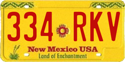 NM license plate 334RKV