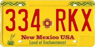 NM license plate 334RKX