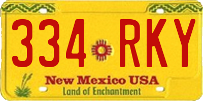 NM license plate 334RKY