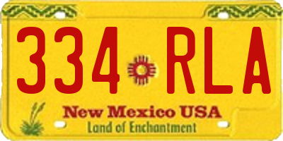 NM license plate 334RLA