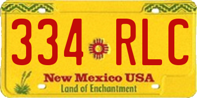 NM license plate 334RLC