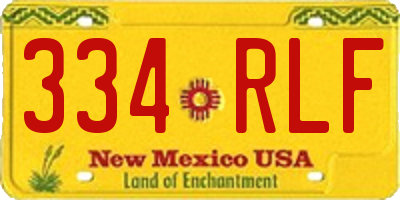 NM license plate 334RLF