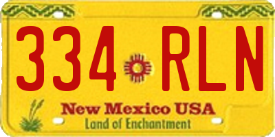 NM license plate 334RLN