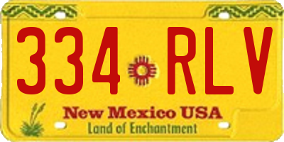 NM license plate 334RLV