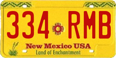 NM license plate 334RMB