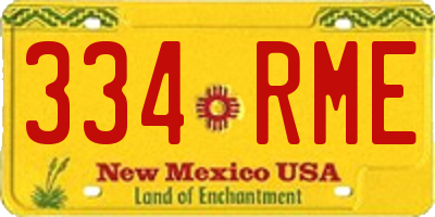 NM license plate 334RME