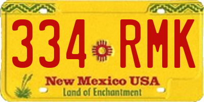 NM license plate 334RMK