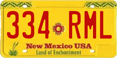 NM license plate 334RML