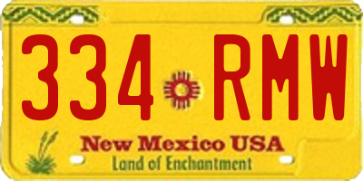 NM license plate 334RMW