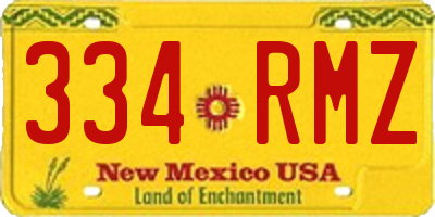 NM license plate 334RMZ