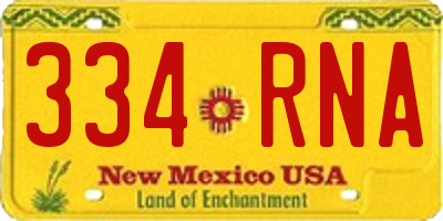 NM license plate 334RNA