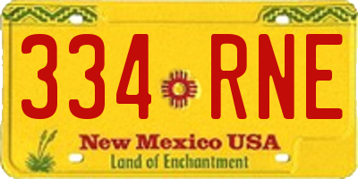 NM license plate 334RNE