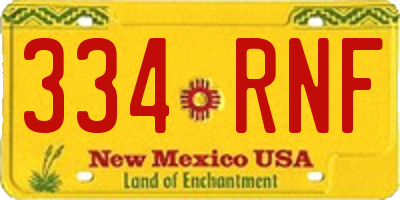NM license plate 334RNF