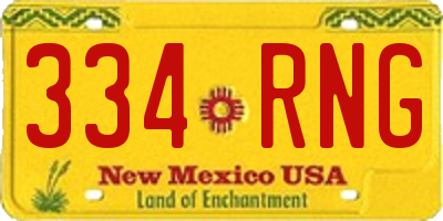 NM license plate 334RNG