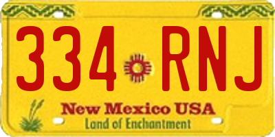 NM license plate 334RNJ