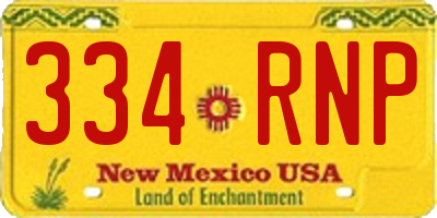 NM license plate 334RNP