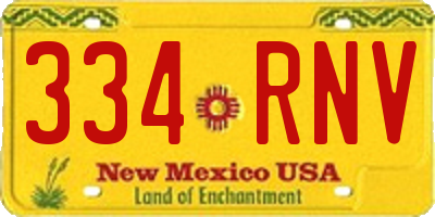NM license plate 334RNV