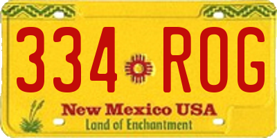 NM license plate 334ROG