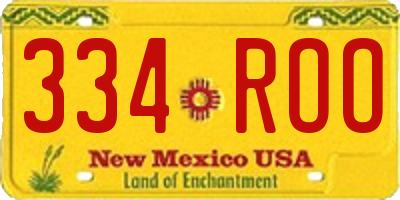 NM license plate 334ROO