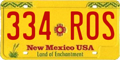 NM license plate 334ROS