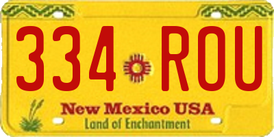 NM license plate 334ROU