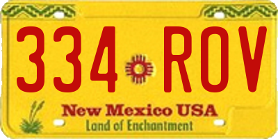 NM license plate 334ROV