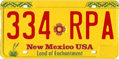 NM license plate 334RPA