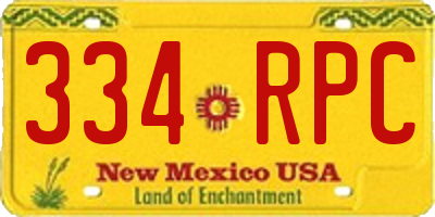 NM license plate 334RPC