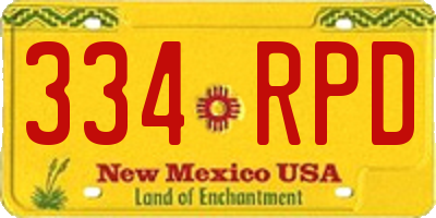 NM license plate 334RPD