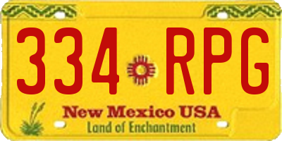 NM license plate 334RPG