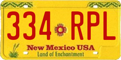 NM license plate 334RPL