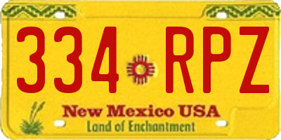 NM license plate 334RPZ