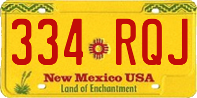 NM license plate 334RQJ