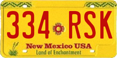 NM license plate 334RSK
