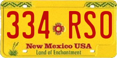 NM license plate 334RSO