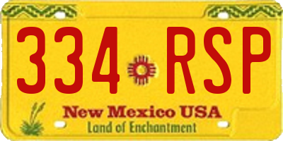 NM license plate 334RSP