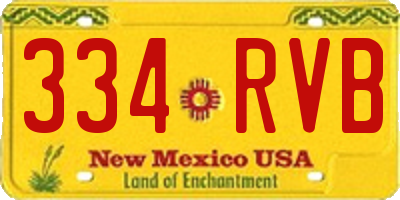 NM license plate 334RVB