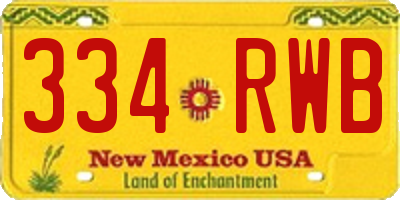 NM license plate 334RWB
