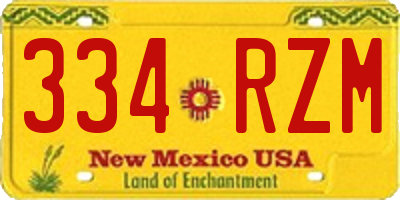 NM license plate 334RZM