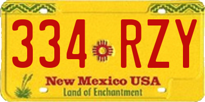 NM license plate 334RZY