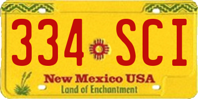 NM license plate 334SCI