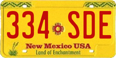 NM license plate 334SDE