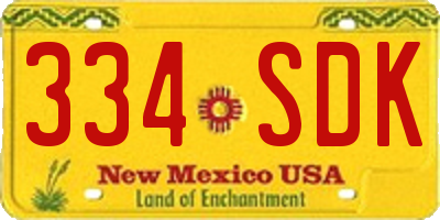 NM license plate 334SDK