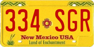 NM license plate 334SGR