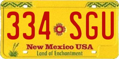 NM license plate 334SGU