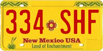NM license plate 334SHF